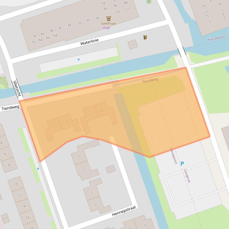 Kaart van postcodegebied 2965CE.