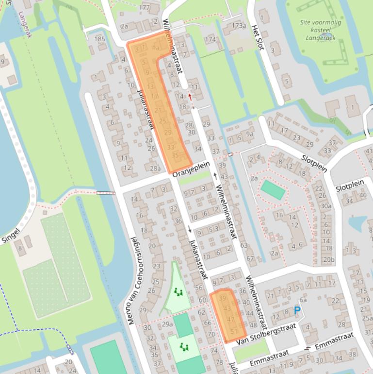 Kaart van postcodegebied 2967ED.