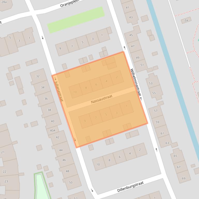 Kaart van postcodegebied 2967EH.