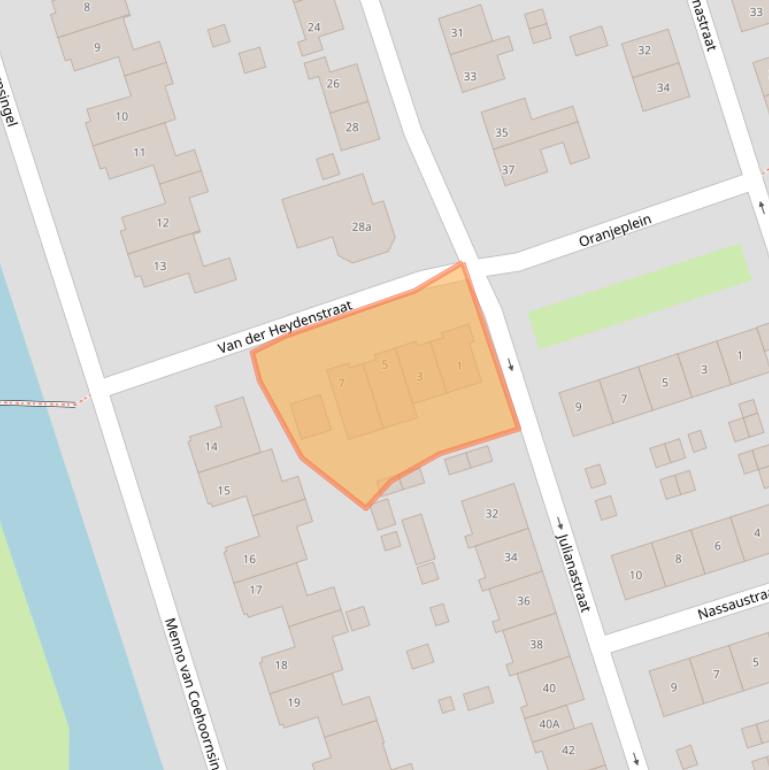 Kaart van postcodegebied 2967EL.