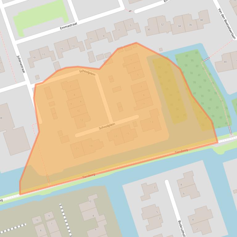Kaart van postcodegebied 2967ER.