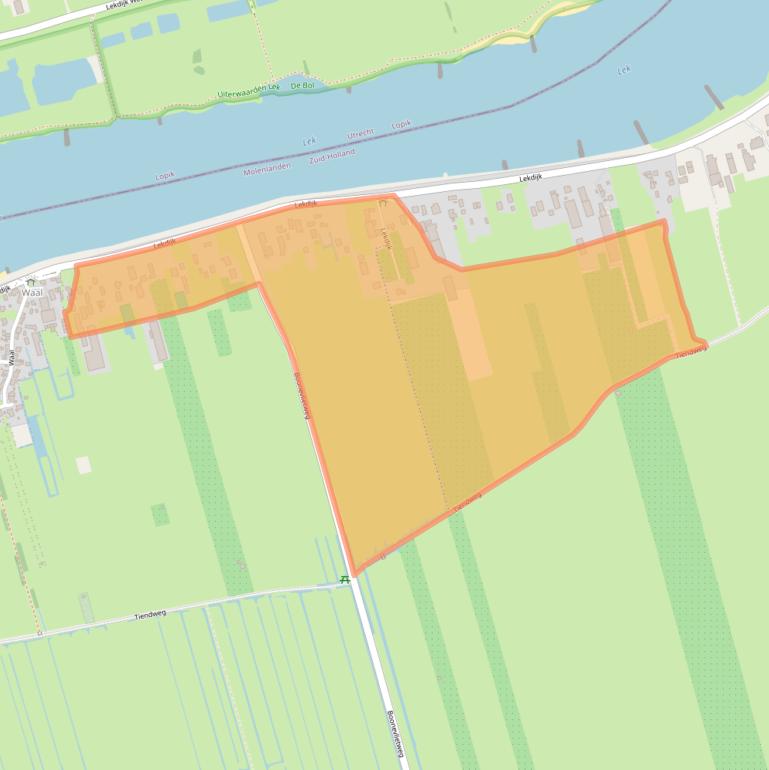 Kaart van postcodegebied 2967GC.