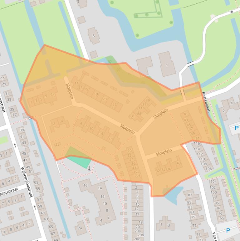 Kaart van postcodegebied 2967XD.