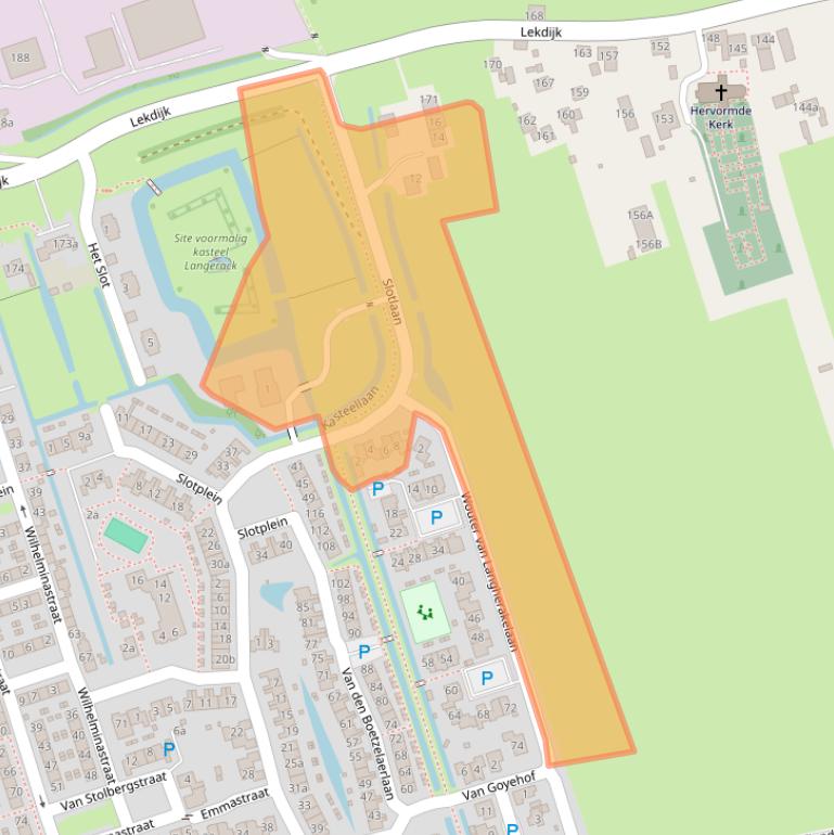 Kaart van postcodegebied 2967XE.