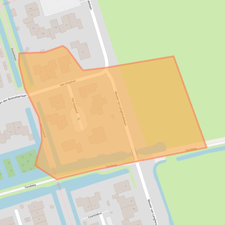 Kaart van postcodegebied 2967XG.