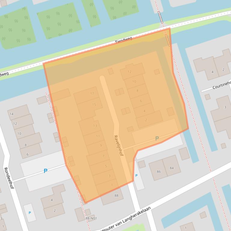 Kaart van postcodegebied 2967XK.