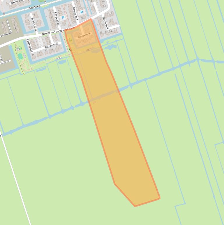 Kaart van postcodegebied 2967XL.