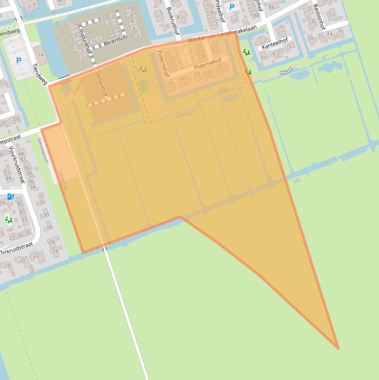 Kaart van postcodegebied 2967XP.