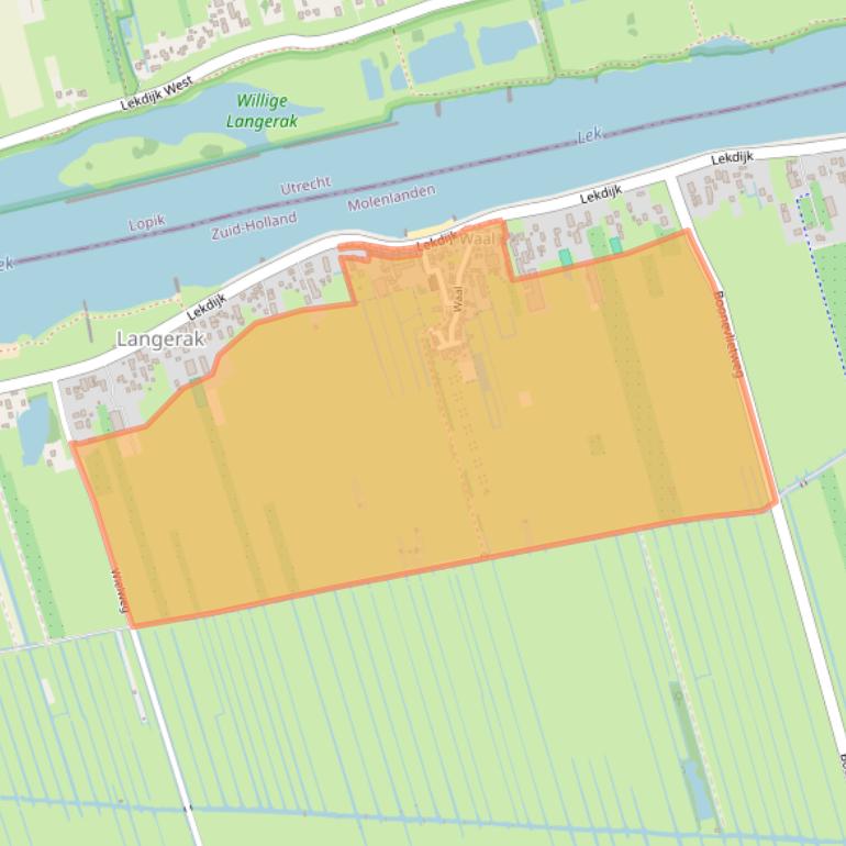 Kaart van postcodegebied 2968.