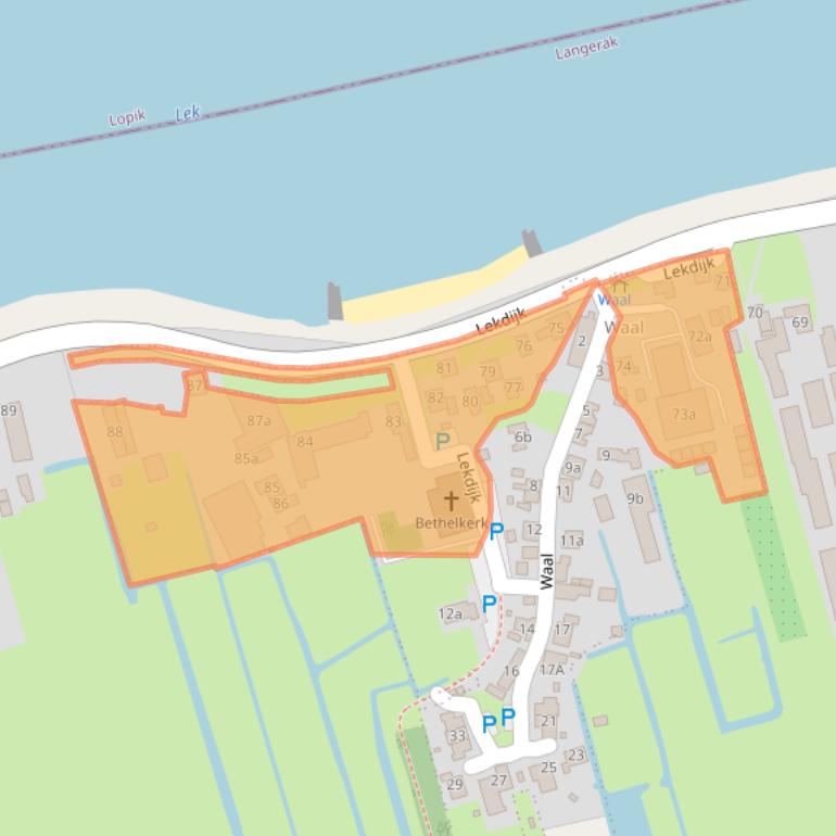 Kaart van postcodegebied 2968GA.