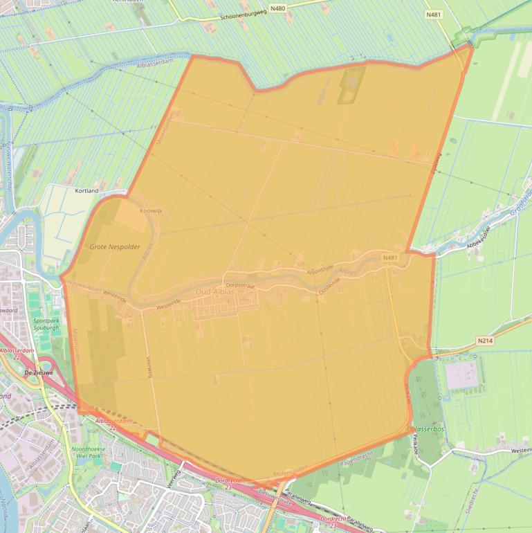 Kaart van postcodegebied 2969.