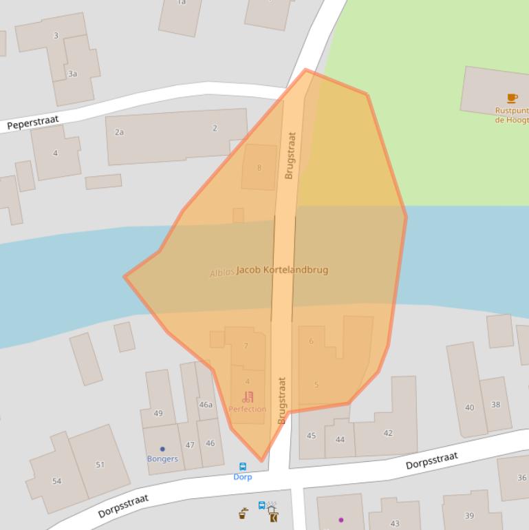 Kaart van postcodegebied 2969AB.