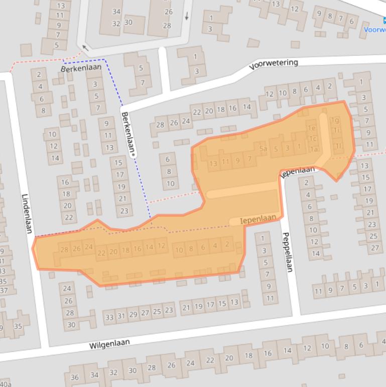 Kaart van postcodegebied 2969AG.