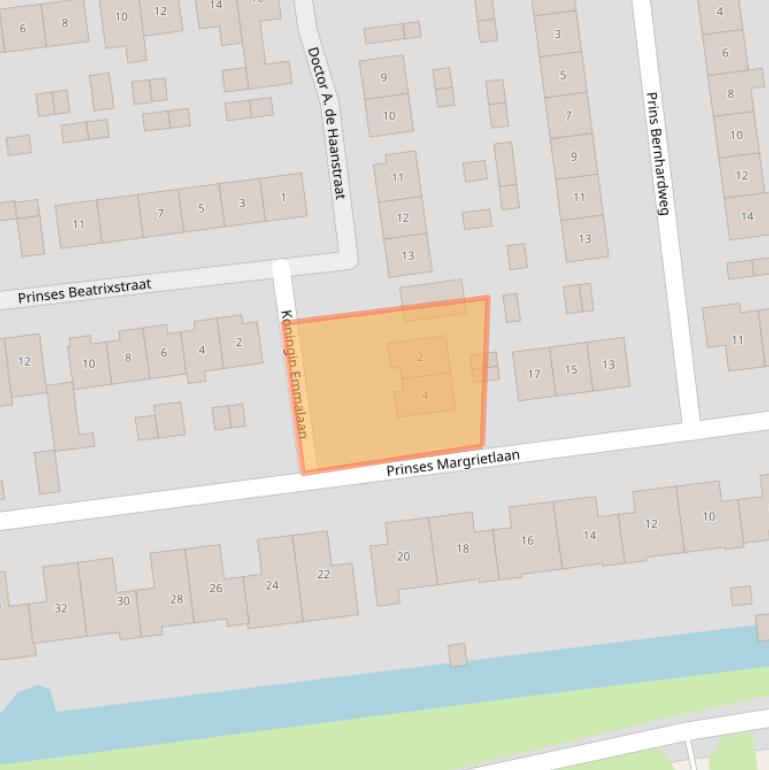 Kaart van postcodegebied 2969AK.