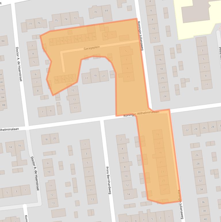 Kaart van postcodegebied 2969AL.