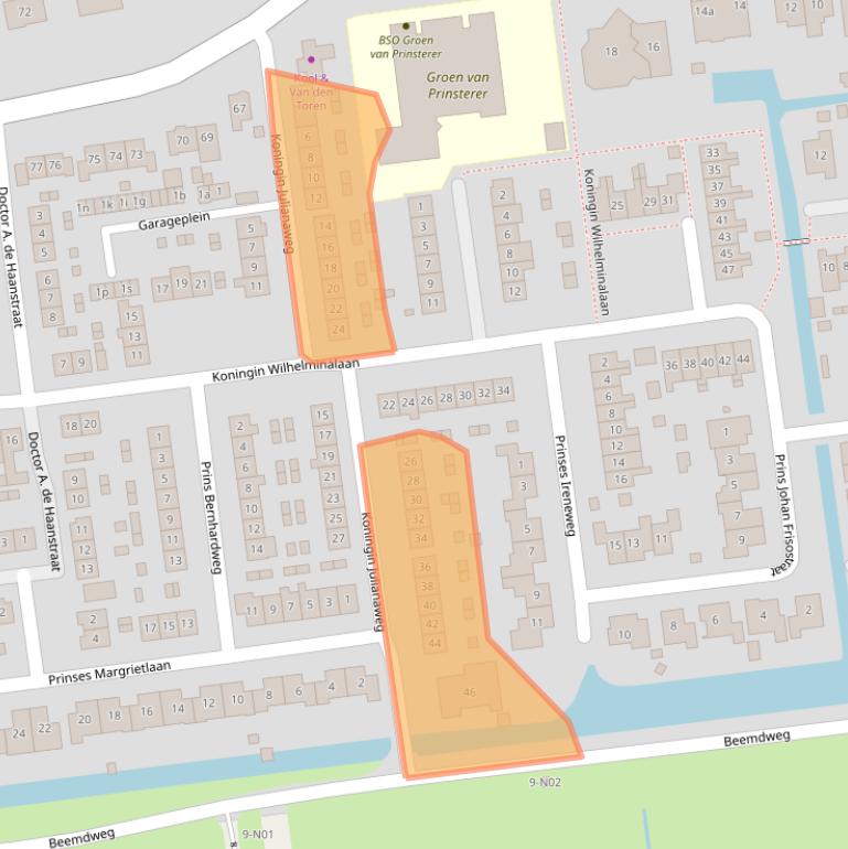 Kaart van postcodegebied 2969AM.