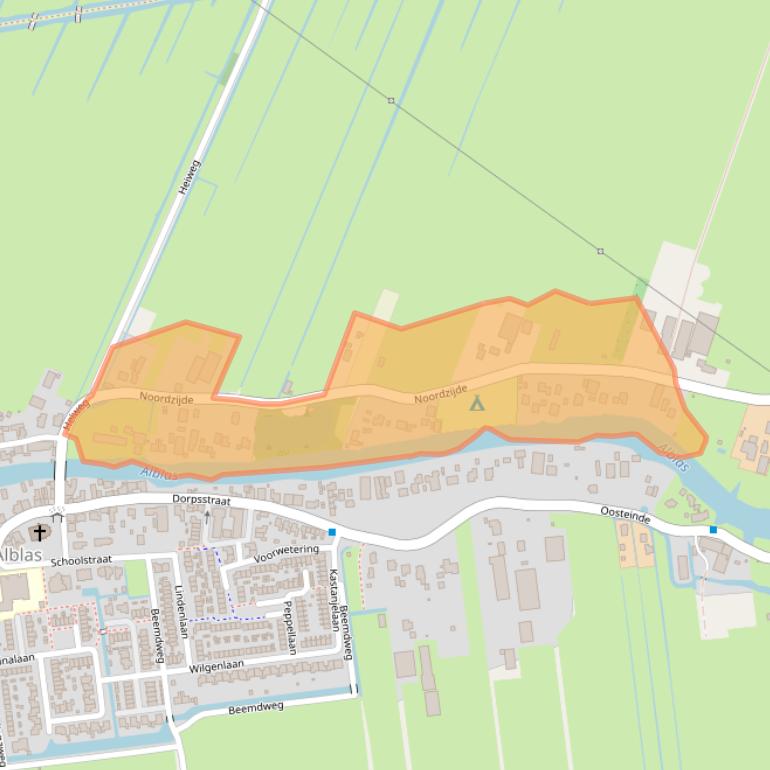 Kaart van postcodegebied 2969AR.