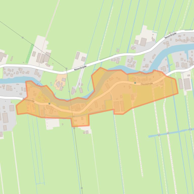 Kaart van postcodegebied 2969AT.