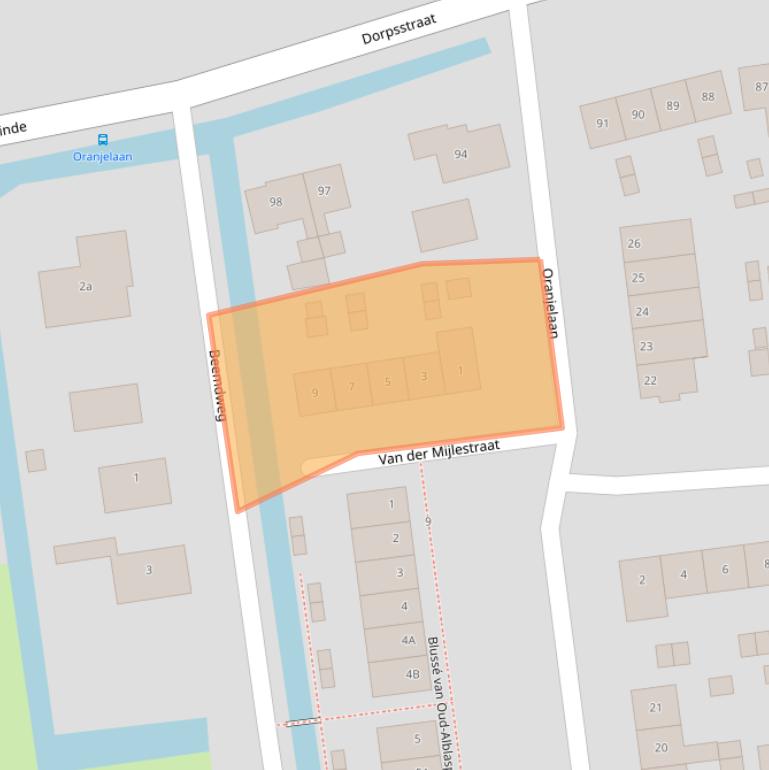 Kaart van postcodegebied 2969BH.