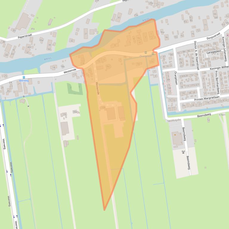 Kaart van postcodegebied 2969BK.