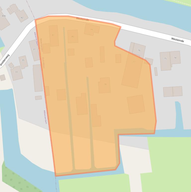 Kaart van postcodegebied 2969BP.