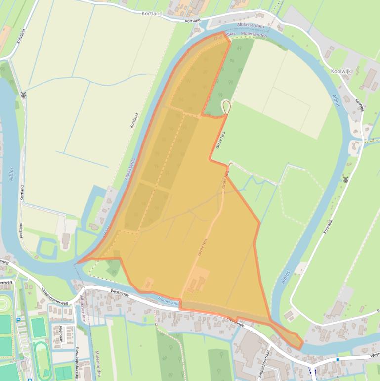 Kaart van postcodegebied 2969BS.
