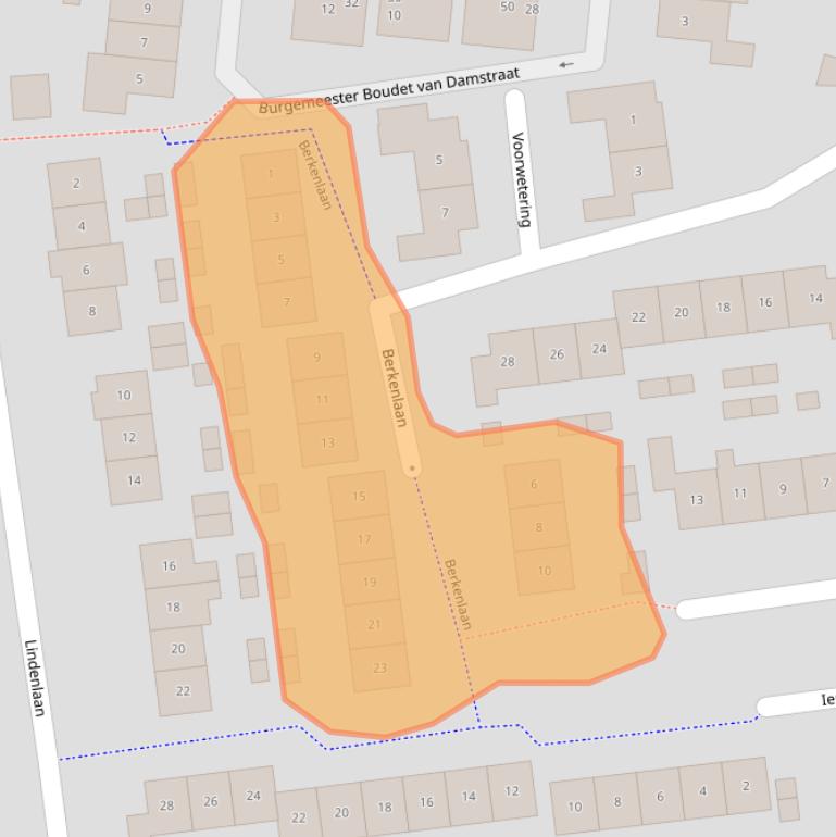 Kaart van postcodegebied 2969CA.