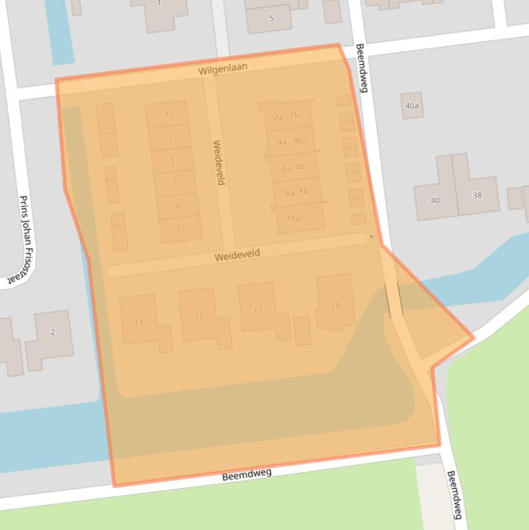 Kaart van postcodegebied 2969CE.