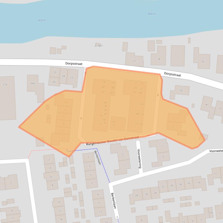 Kaart van postcodegebied 2969HZ.