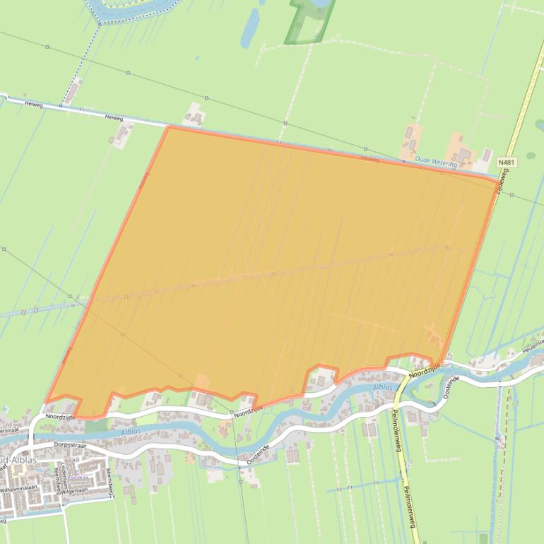 Kaart van postcodegebied 2969LD.