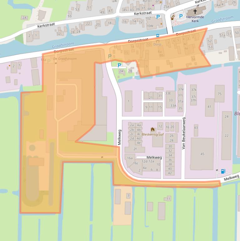 Kaart van postcodegebied 2971AD.