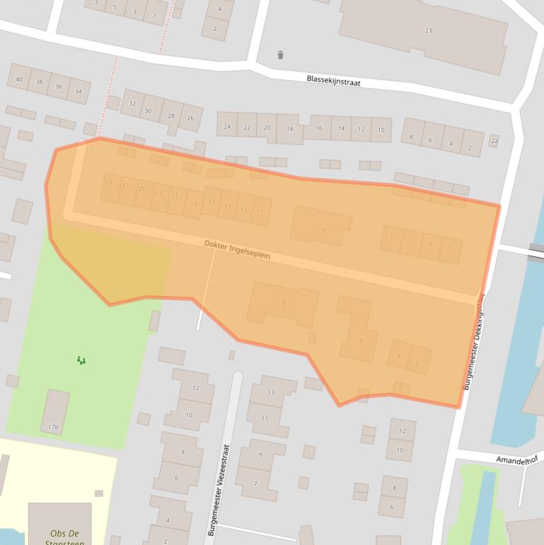 Kaart van postcodegebied 2971AE.