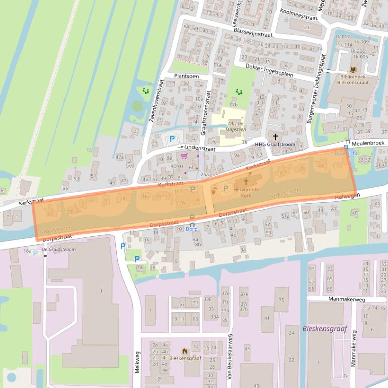 Kaart van postcodegebied 2971AL.