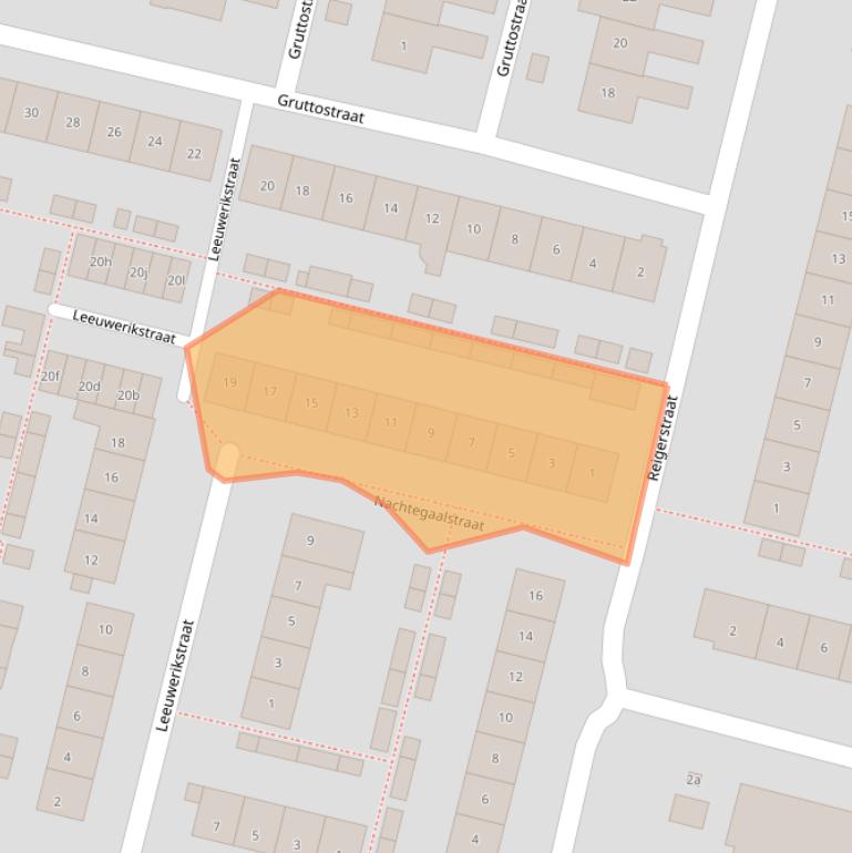 Kaart van postcodegebied 2971AV.