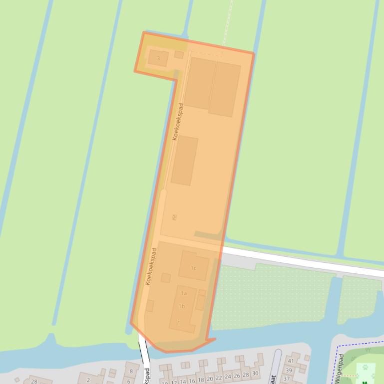 Kaart van postcodegebied 2971BM.