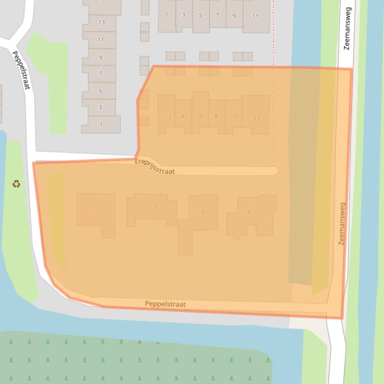 Kaart van postcodegebied 2971BX.