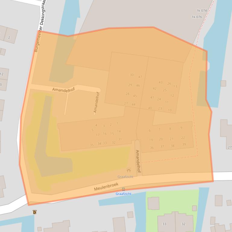 Kaart van postcodegebied 2971CB.