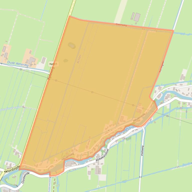 Kaart van postcodegebied 2971VH.