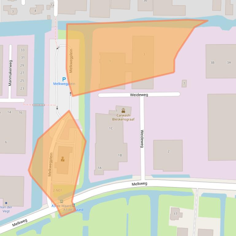 Kaart van postcodegebied 2971VR.