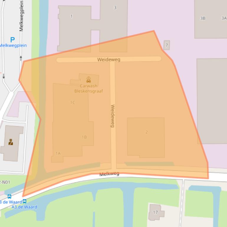 Kaart van postcodegebied 2971VT.