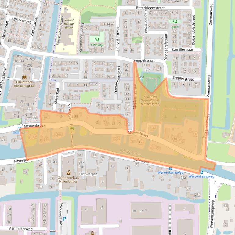 Kaart van postcodegebied 2971XD.