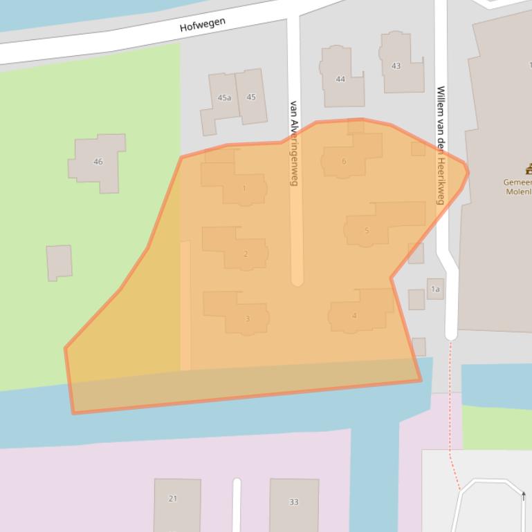 Kaart van postcodegebied 2971XE.