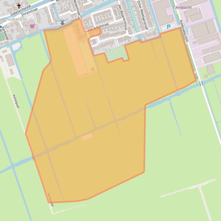 Kaart van postcodegebied 2973AJ.