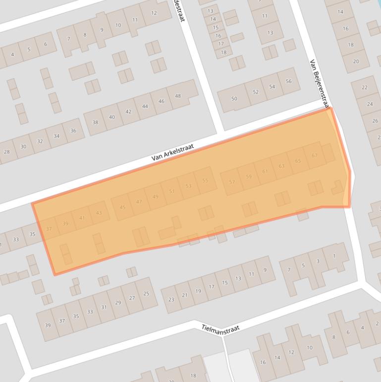 Kaart van postcodegebied 2973AK.
