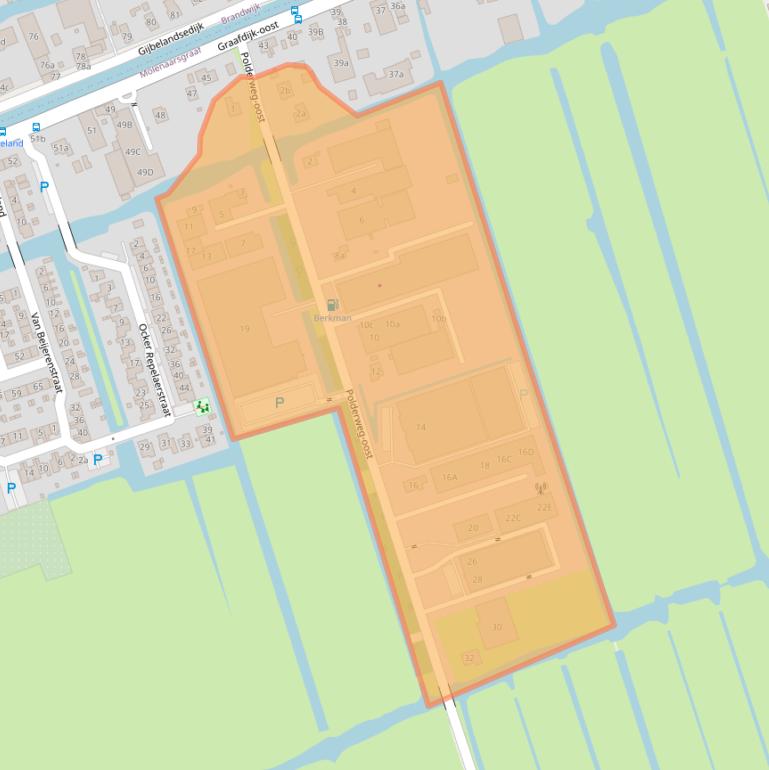Kaart van postcodegebied 2973AN.