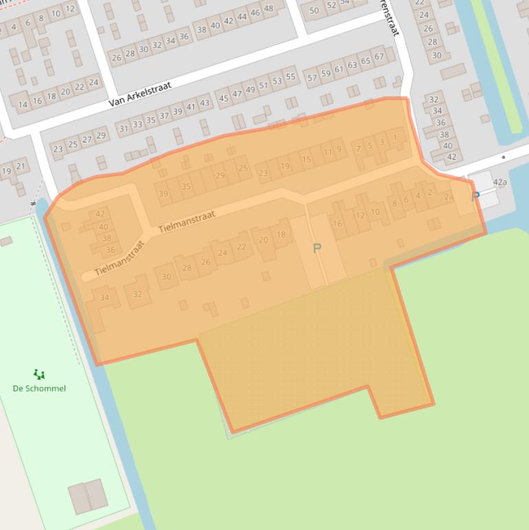 Kaart van postcodegebied 2973AS.