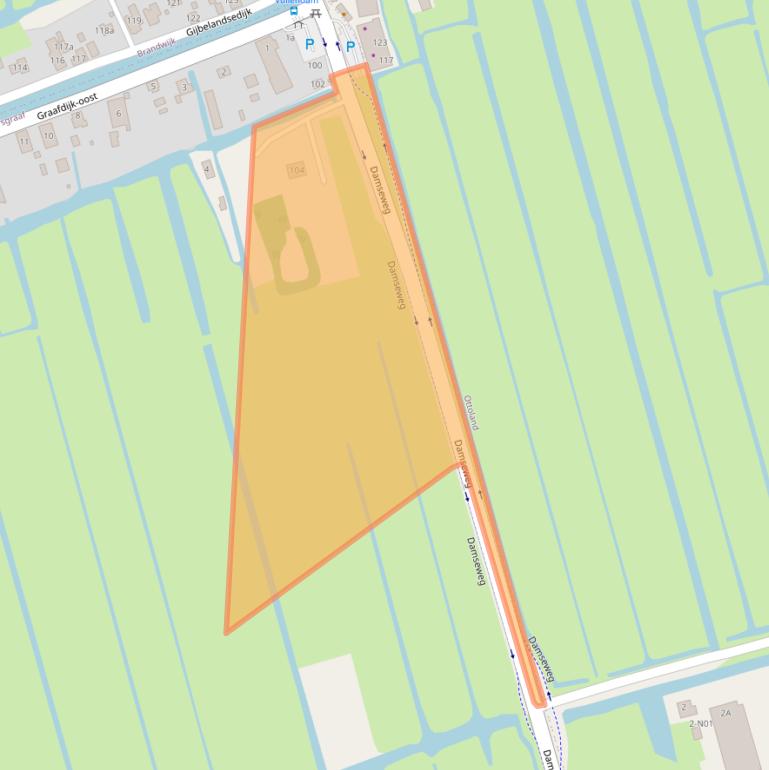 Kaart van postcodegebied 2973AZ.