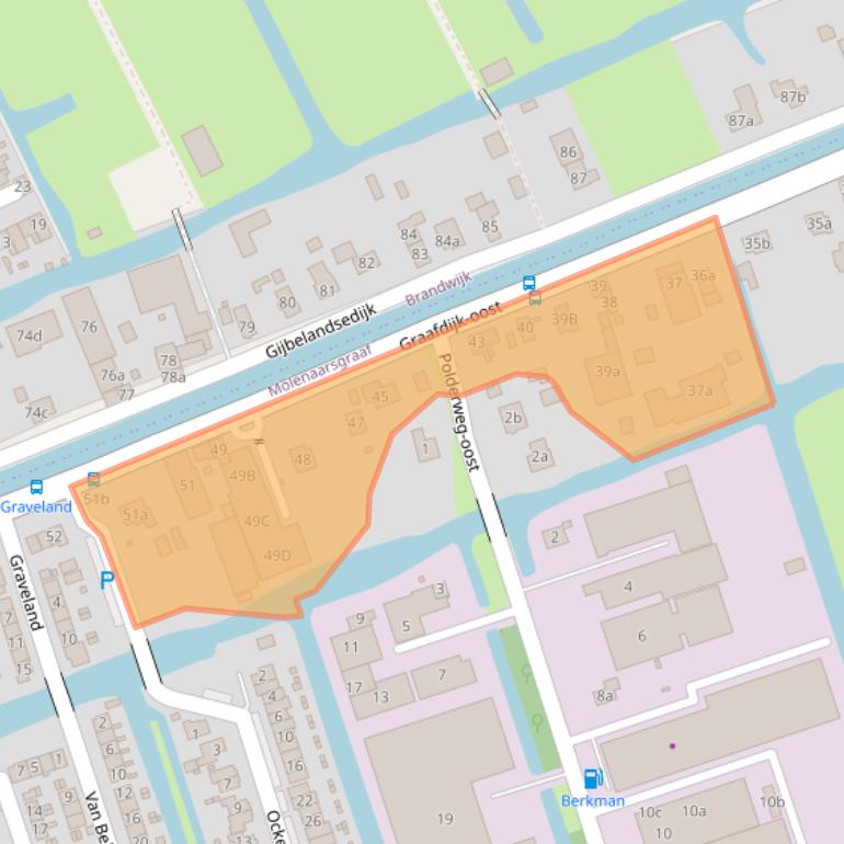 Kaart van postcodegebied 2973XC.