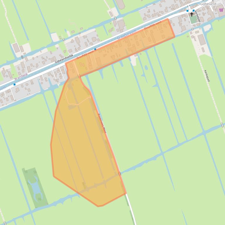 Kaart van postcodegebied 2973XD.