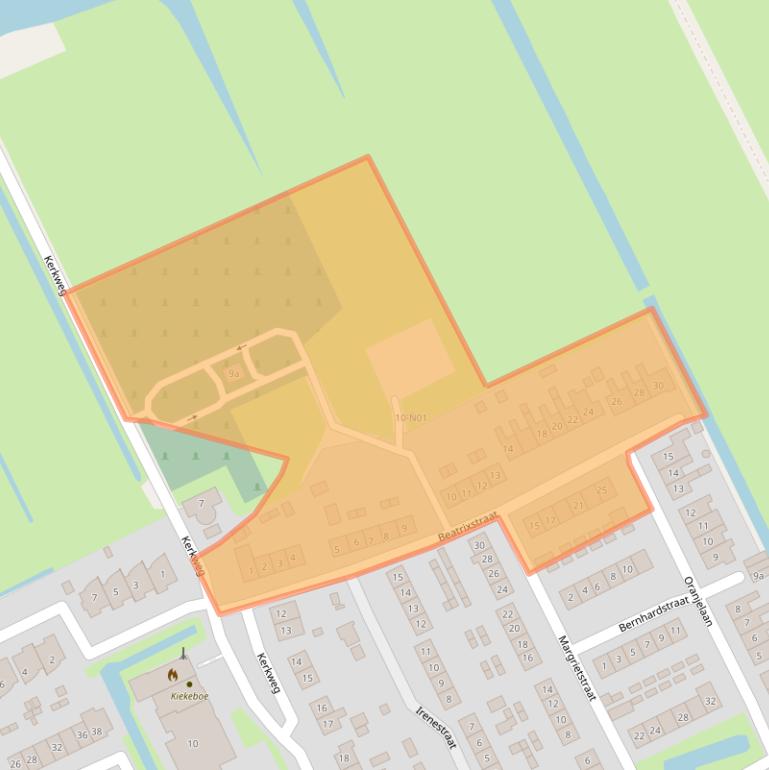 Kaart van postcodegebied 2974BA.